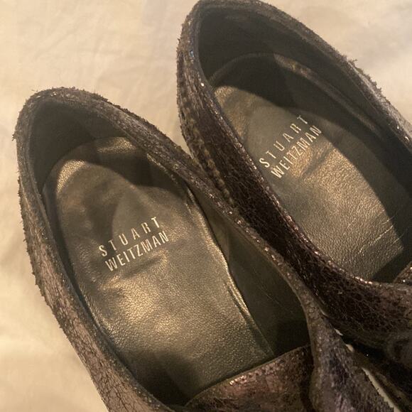 Stuart Weitzman metallic Oxford style brogues, 8.5 - Picture 4 of 6